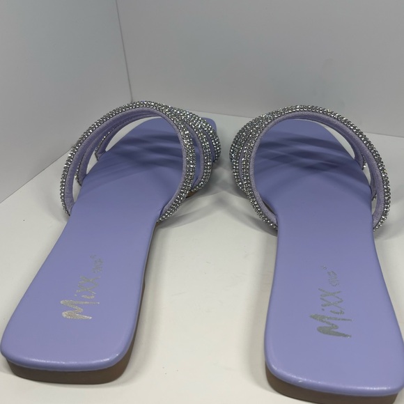 Strappy Rhinestone Lavender Purple Square Toe Women’s Sandals Size 9 New - Picture 10 of 13
